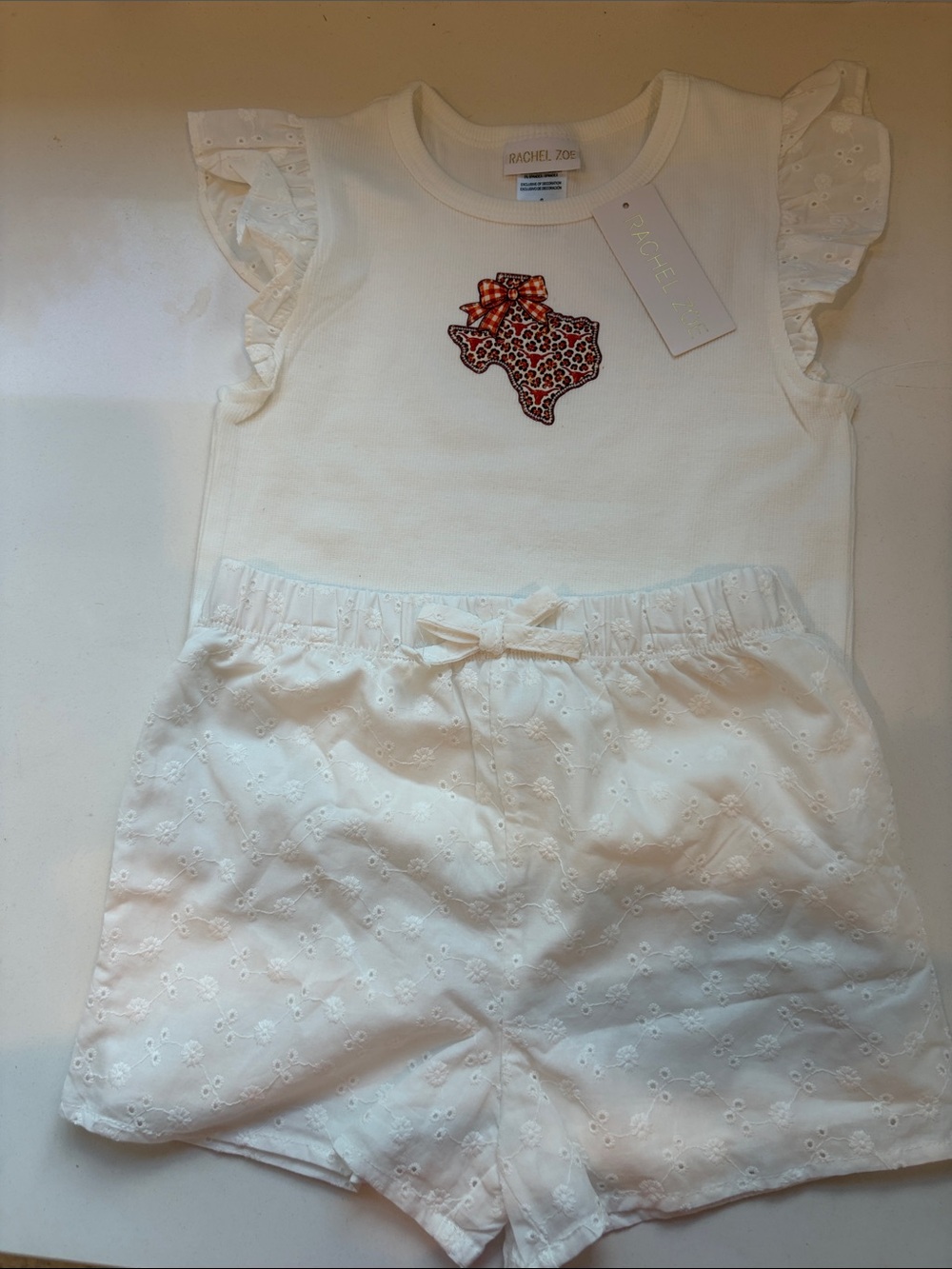 Game Day University of Texas Eyelet Short Set NWT size 6